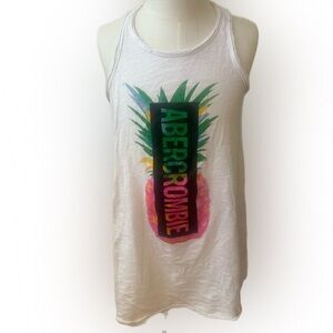 Abercrombie & Fitch Kids White Tank Top with Colorful Pineapple